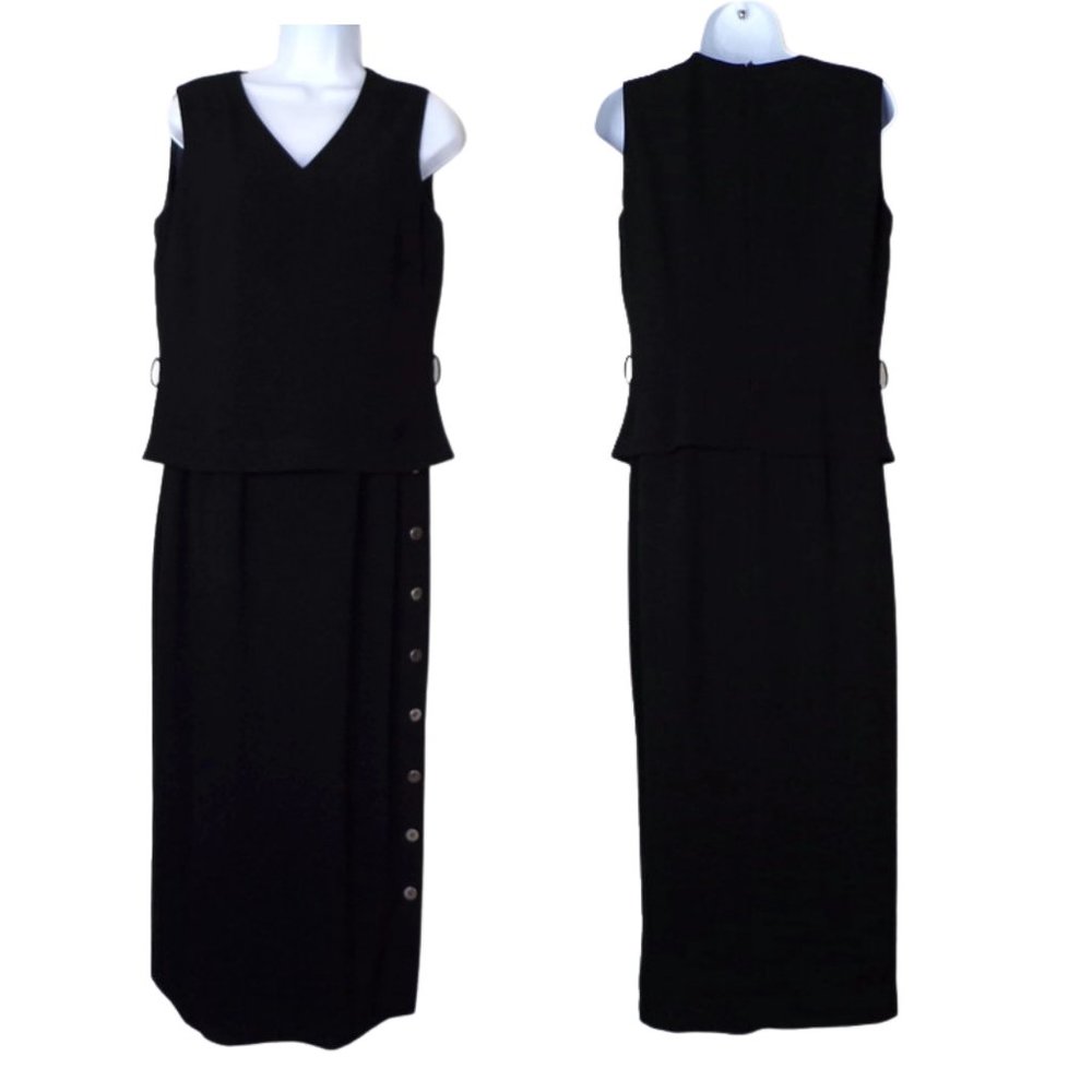 Jones NY Classic Sleeveless Maxi Black Dress Size 6    3141